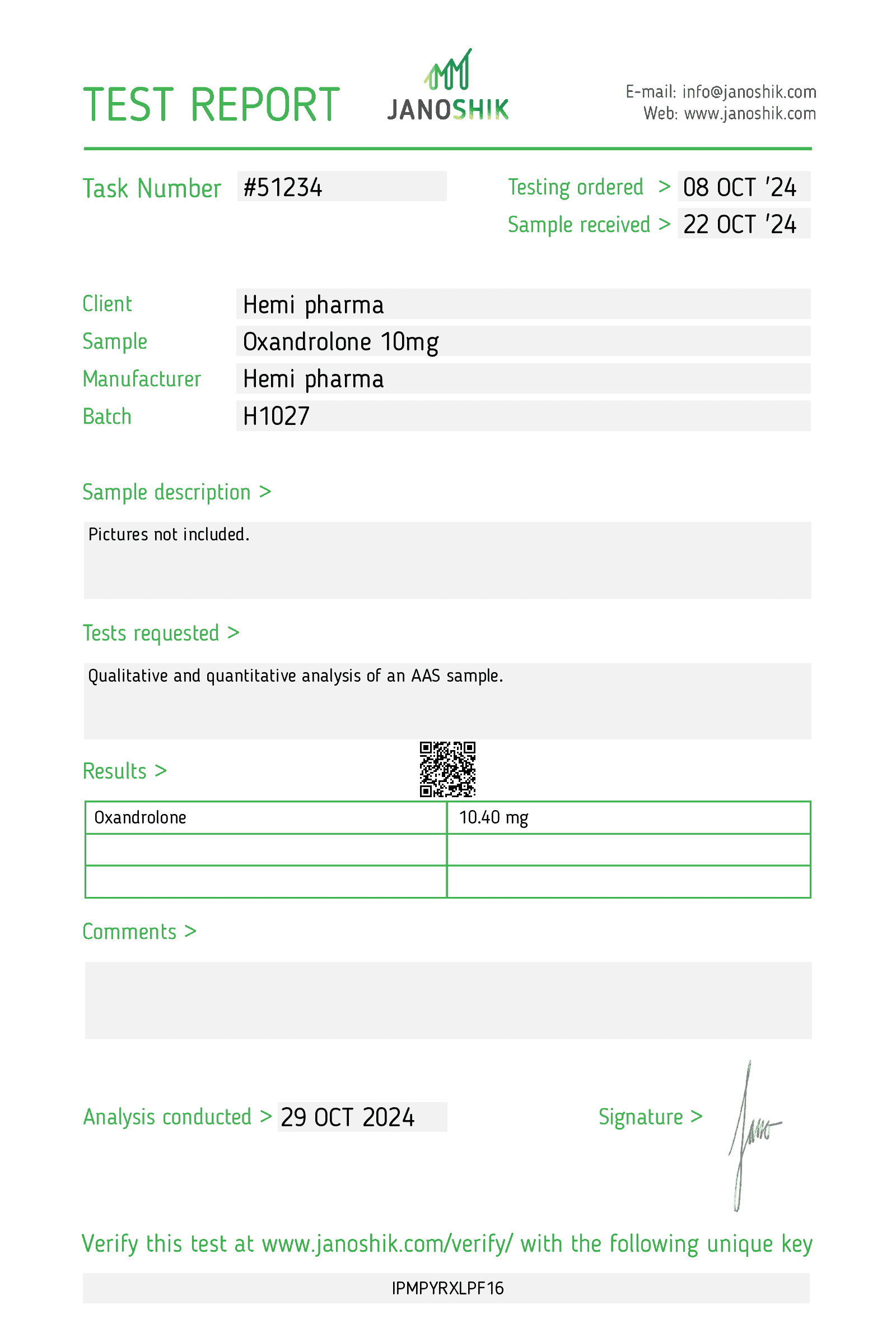 Hemi Pharma Anavar 10mg (OXANDROLONE) - Image 2