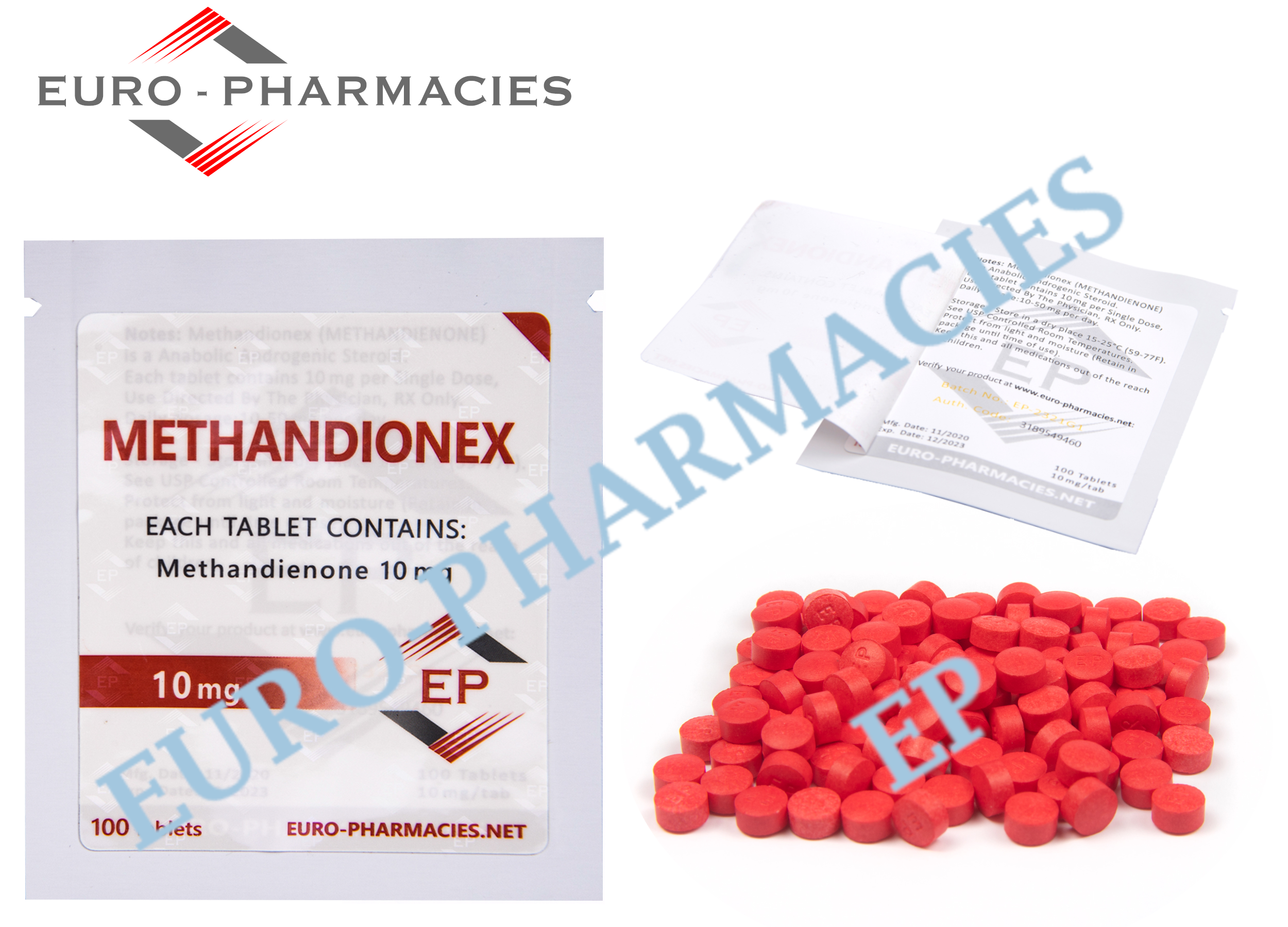 Euro Pharmacies Methandionex 10 (Dianabol) – 10mg/tab – 100 tab/bag