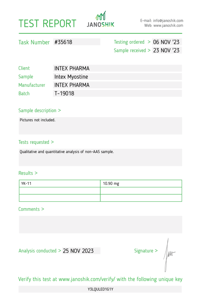 Intex Pharma Myostine YK11 (10mg) - Image 2