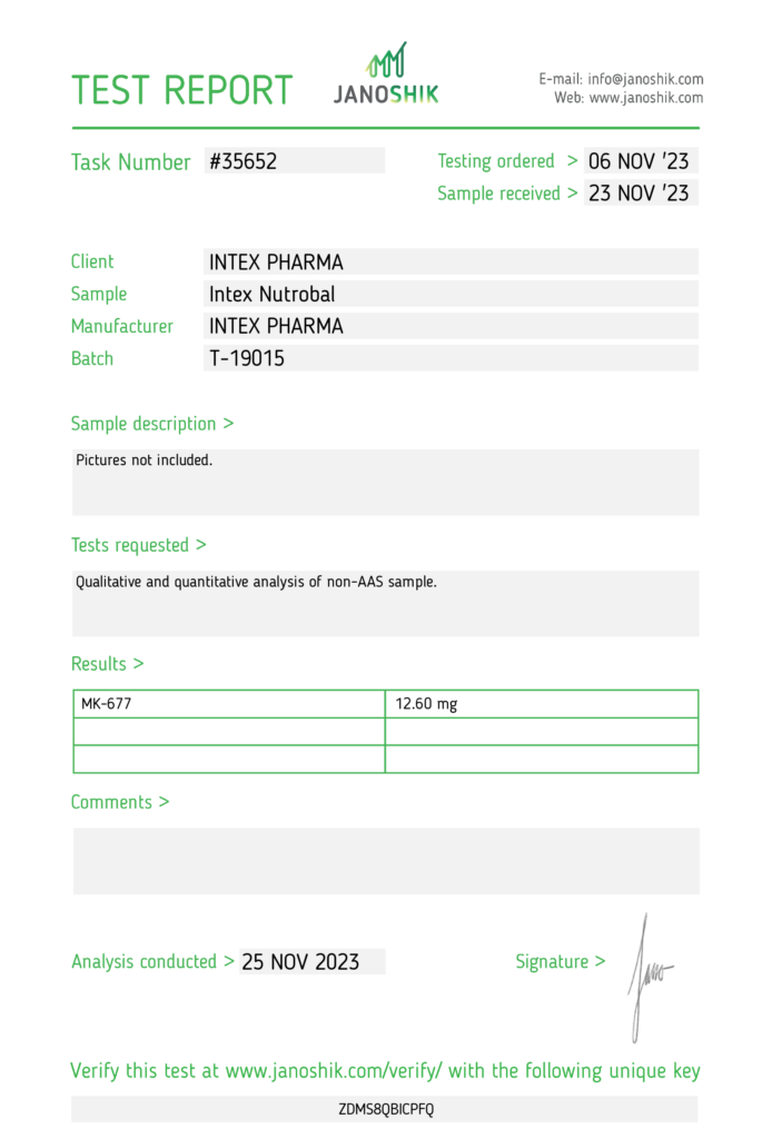 Intex Pharma MK677( Nutrobal ) 10mg - Image 2
