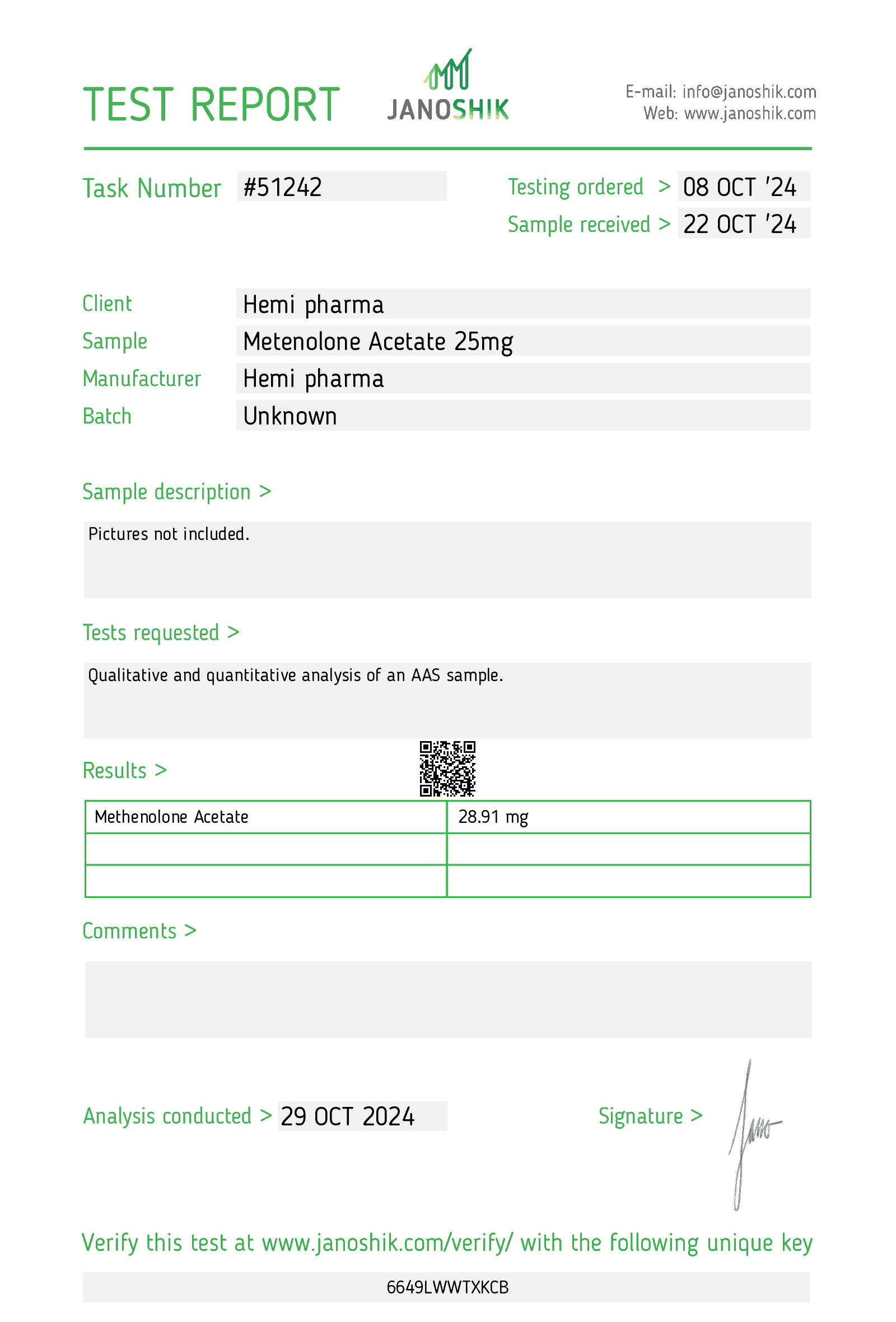 Hemi Pharma Primobolan (METENOLONE ACETATE) 25mg - Image 2