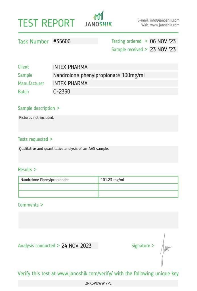 Intex Pharma NPP-100 (Nandrolone Phenylpropionate) - Image 2