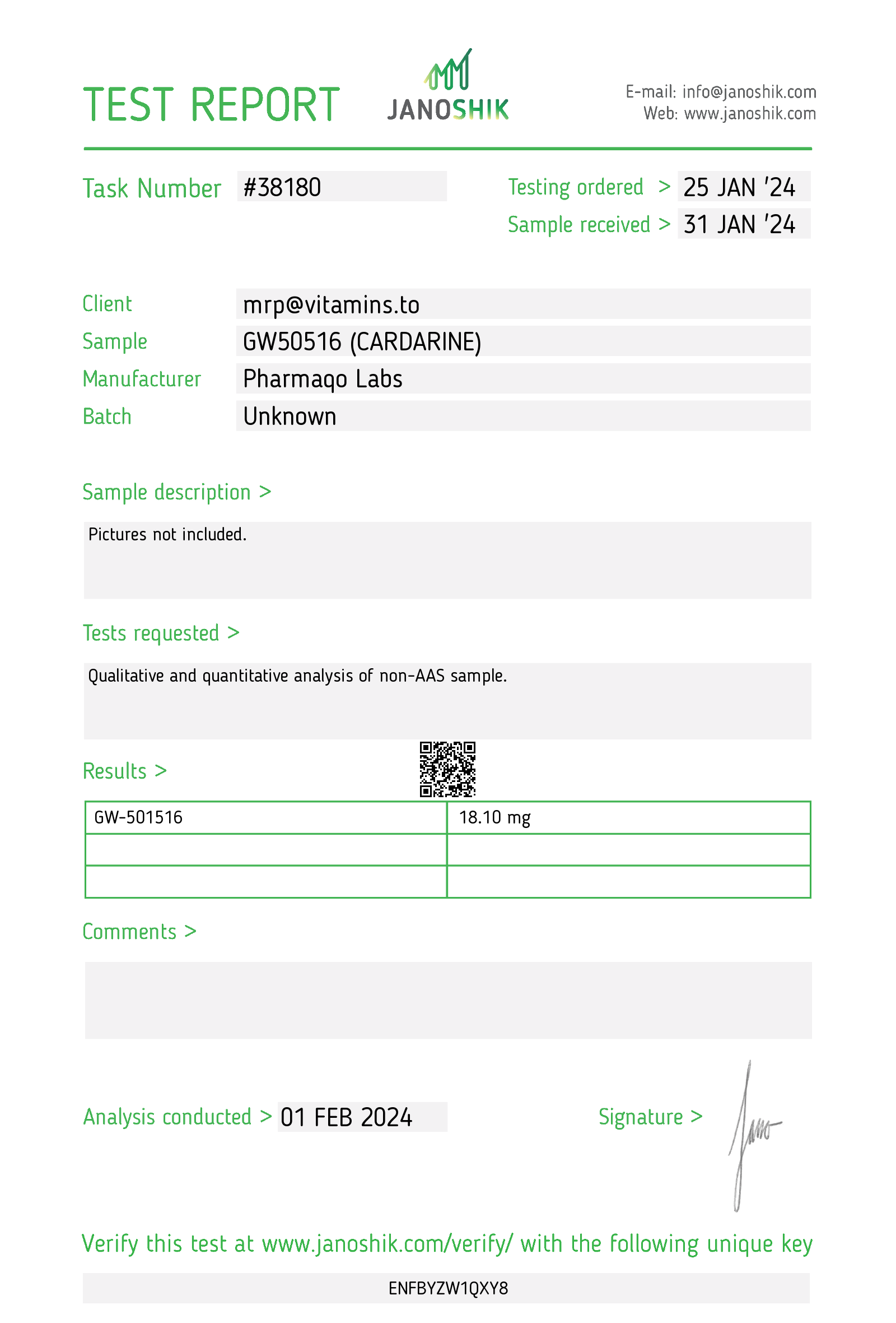 Pharmaqo Labs GW 501516 – 60caps x 20mg - Image 2