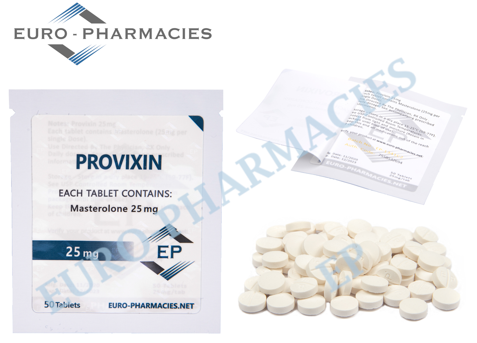 Euro Pharmacies Provixin ( Proviron ) – 25mg/tab, 50 pills/bag