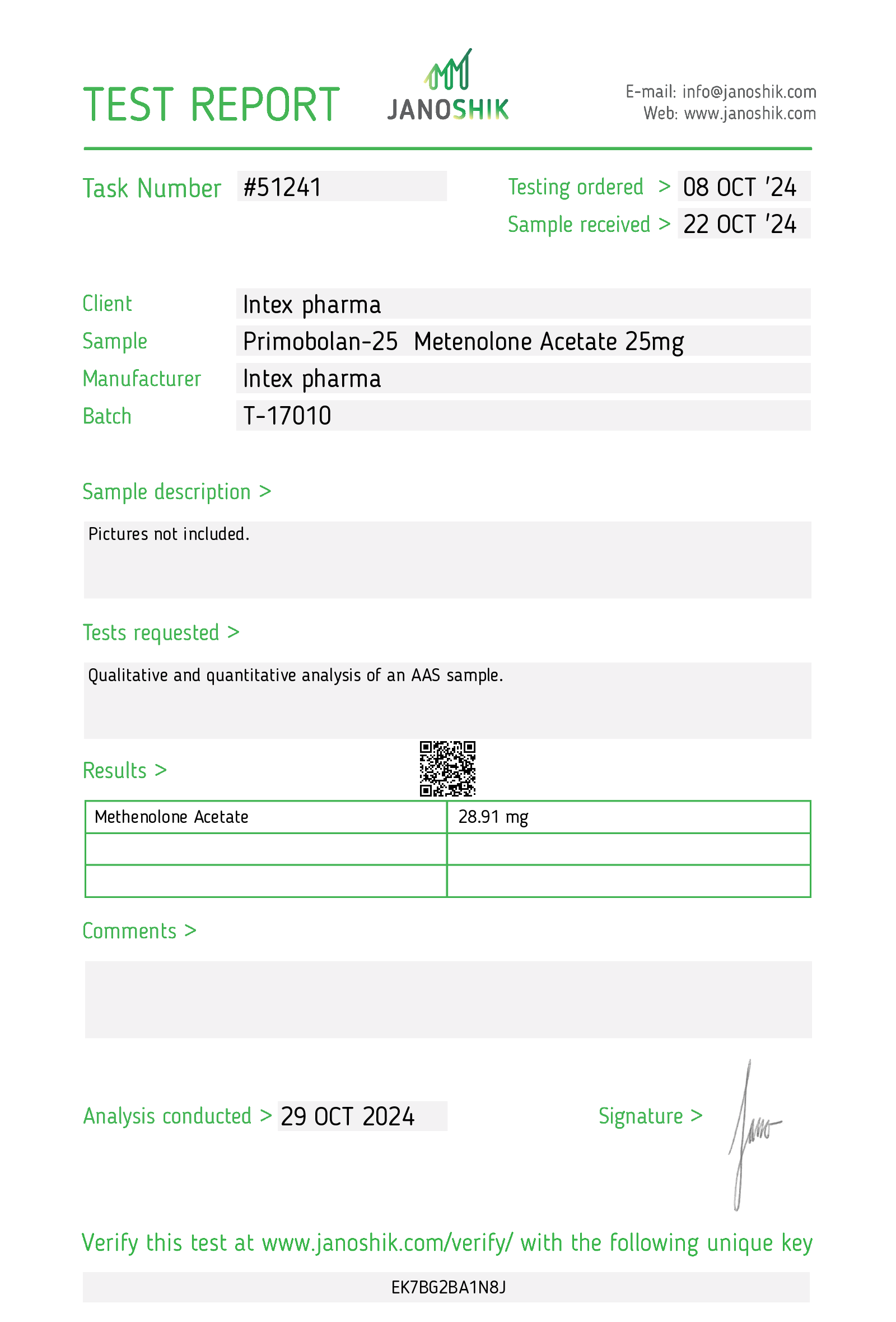 Intex Pharma Primobolan 25mg x 60 tabs - Image 2